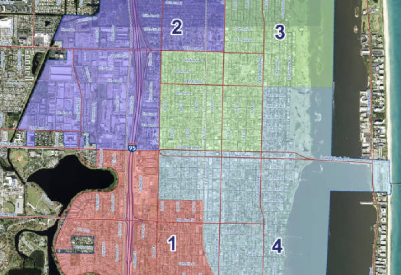 district boundaries representation.