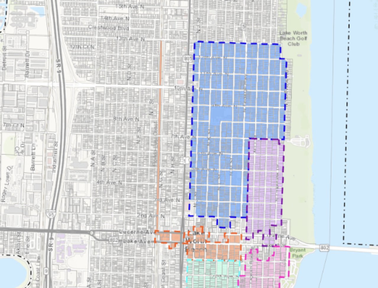 Simple map of historic districts.